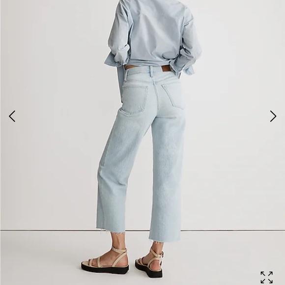 NWT Madewell Petite Perfect Vintage Wide-Leg Crop Jean in Ward Wash - Picture 5 of 11